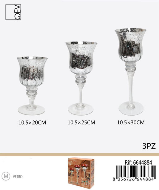 VASO VETRO  3pz