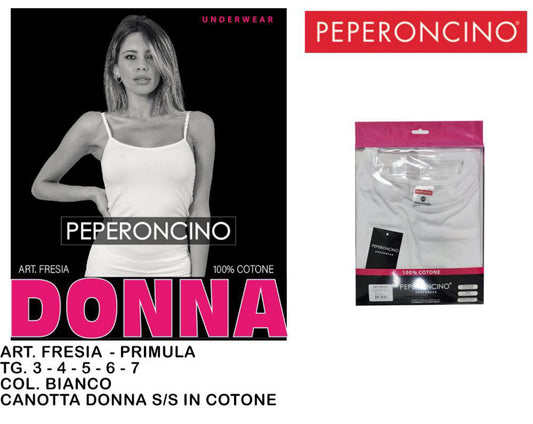 CANOTTA  cotone  spalla stretta bianco