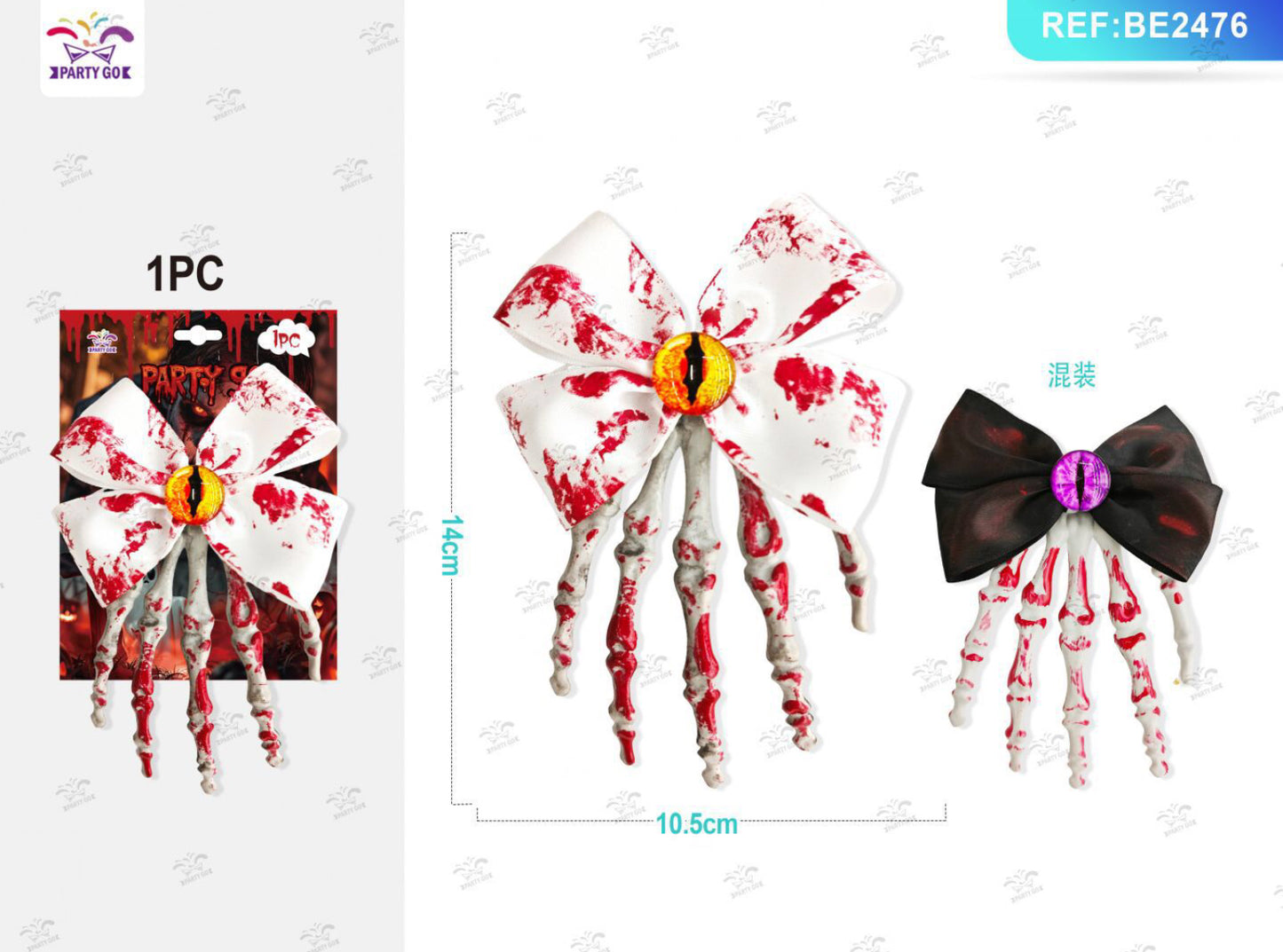 HALLOWEEN fermaglio per capelli con occhi malefici e sangue