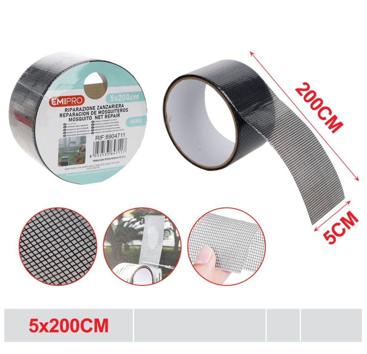 EMI RIPARAZIONE ZANZARIERA 5*200CM