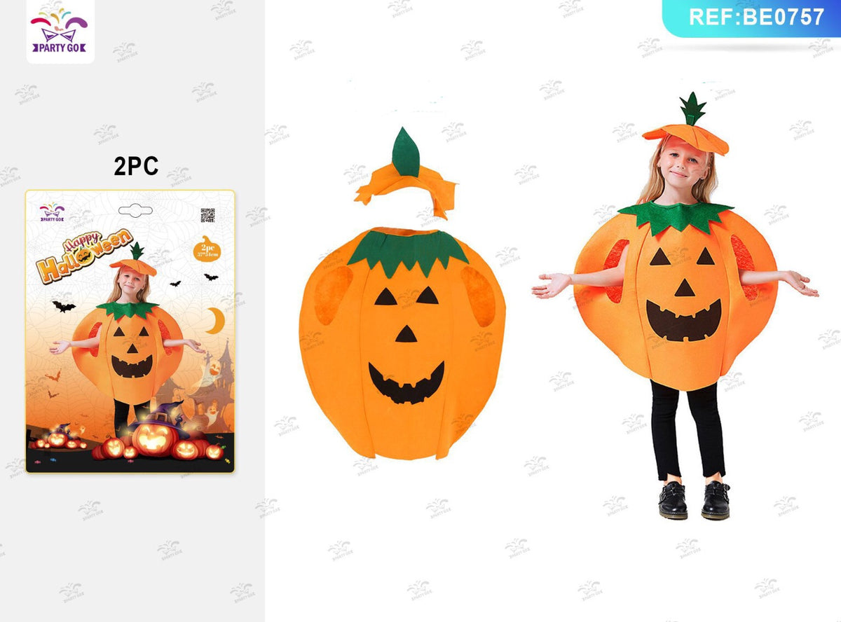 HALLOWEEN costume in feltro zucca per bambini 57x54cm