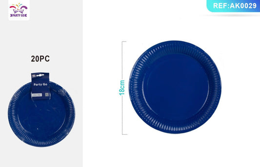 PIATTI di carta blu 18cm 20pz