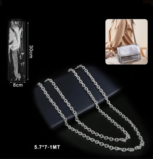 CATENE in alluminio  5.7*7–1mt argento/oro