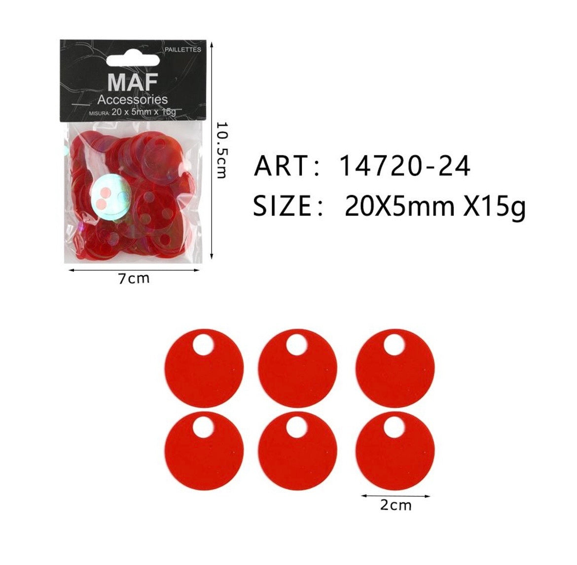 PAIETTE 20x5mm 15g ART.14720