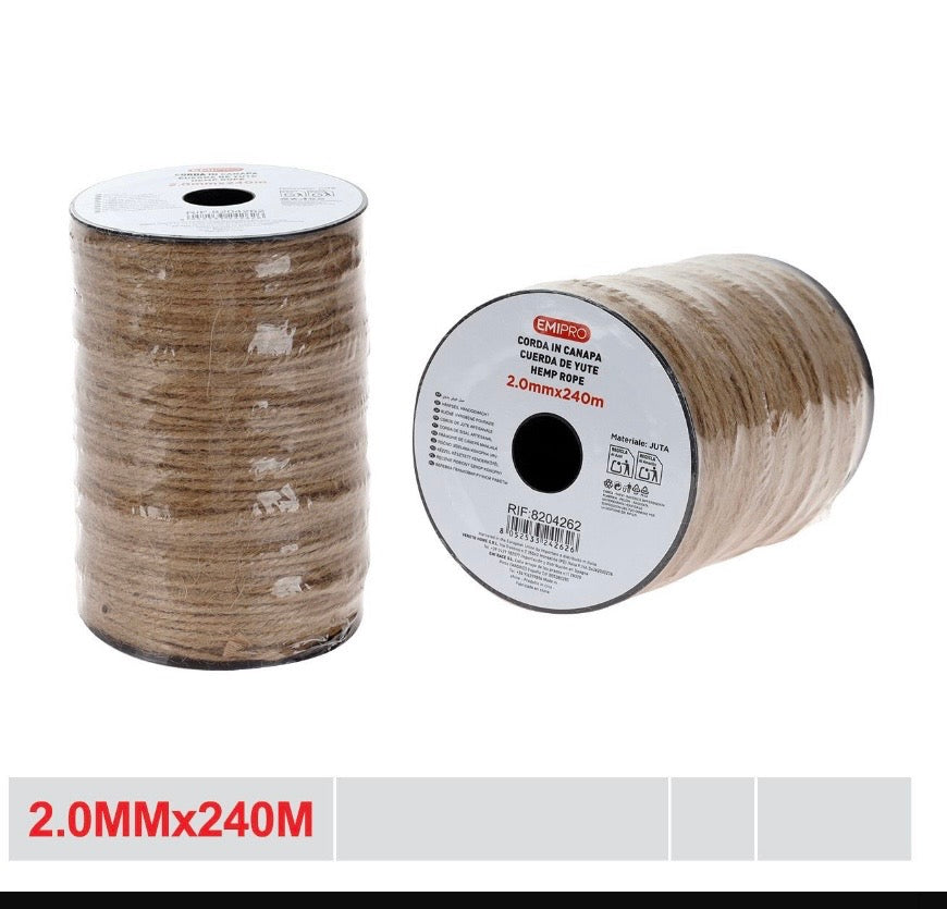 EMI CORDA IN CANAPA 2.0MM*240M