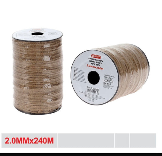EMI CORDA IN CANAPA 2.0MM*240M