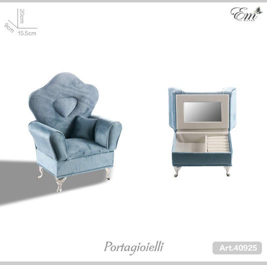 Portagioielli mini divano blu art.40925