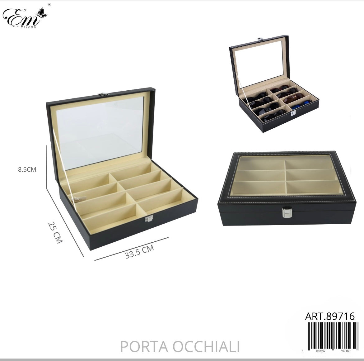 Em PORTA OCCHIALI 33.5X25X8.5CM art.89716