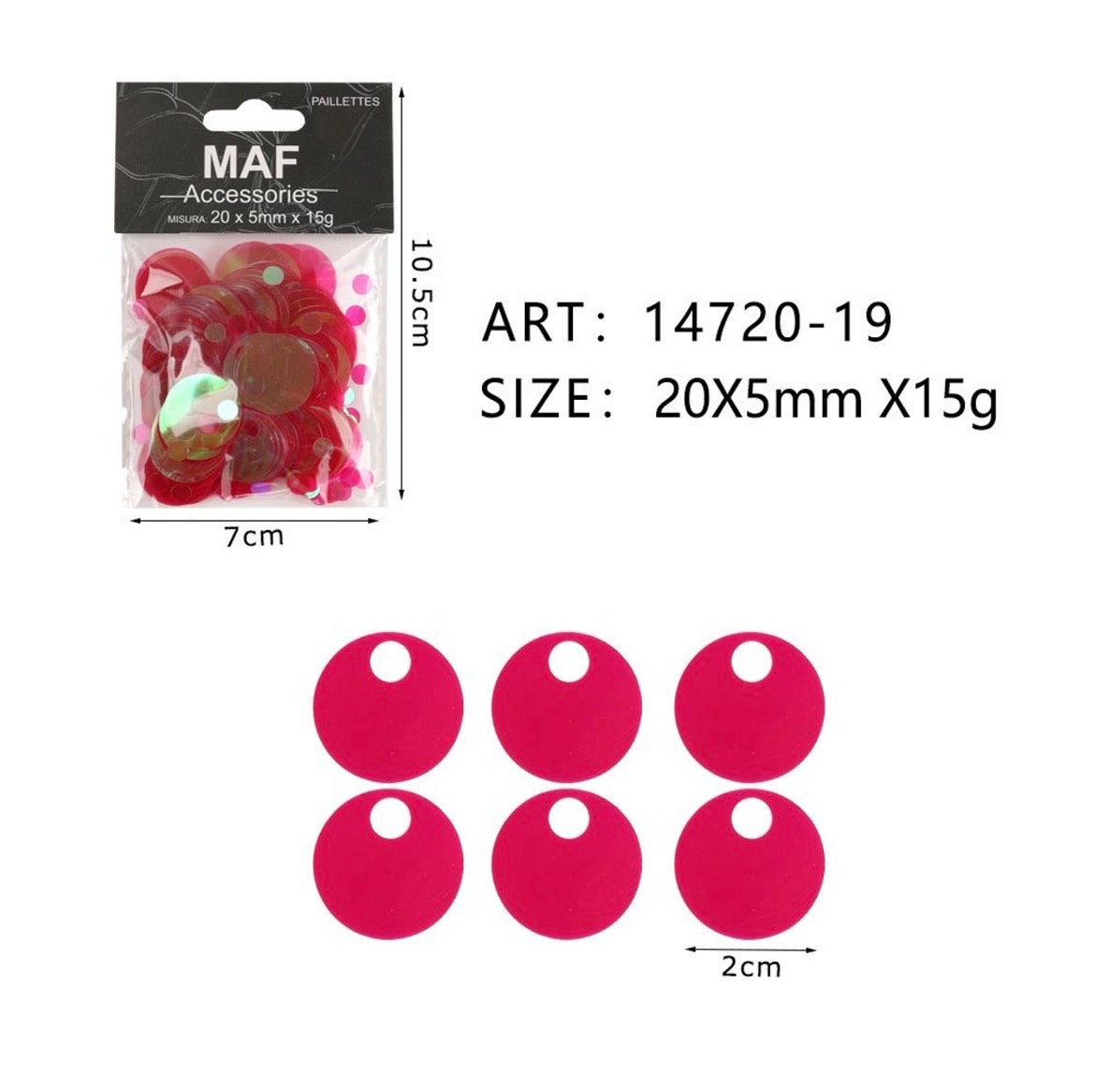 PAIETTE 20x5mm 15g ART.14720