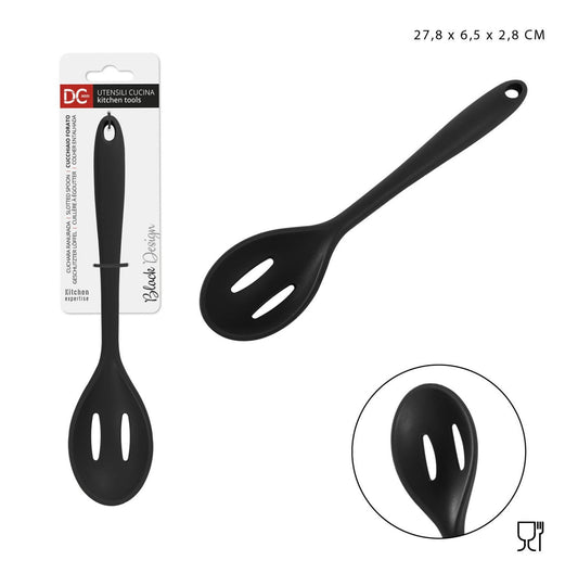 DC CASA L/BLACK cucch.forato silicone 27.8x6.5x2.8cm