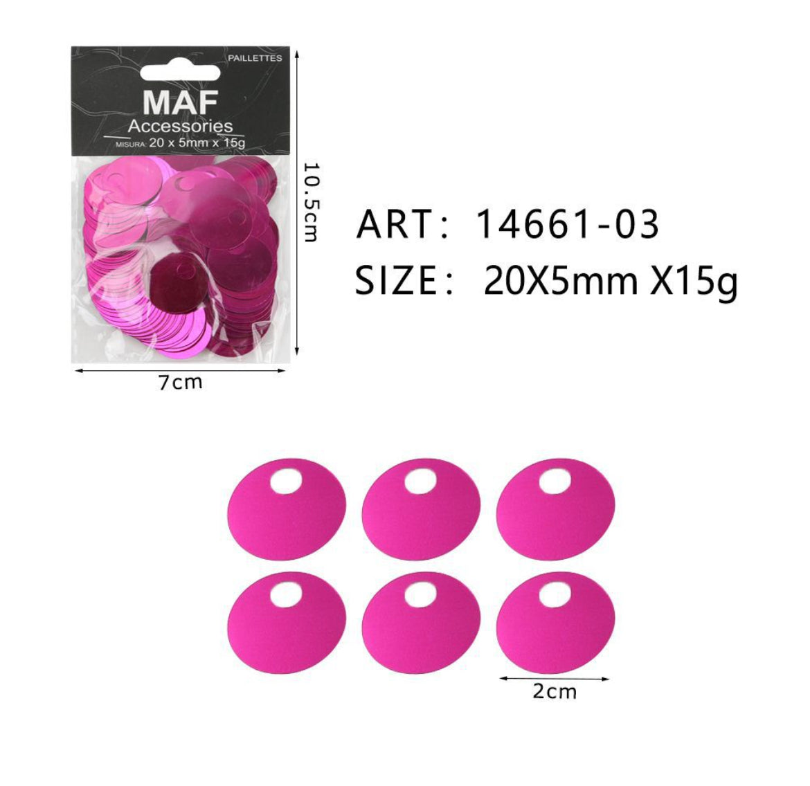 PAIETTE 20x5mm 15g ART.14661