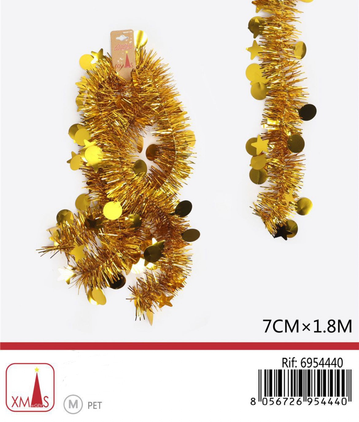 NATALIZIA  ghirlanda  oro 7cmx1.8m