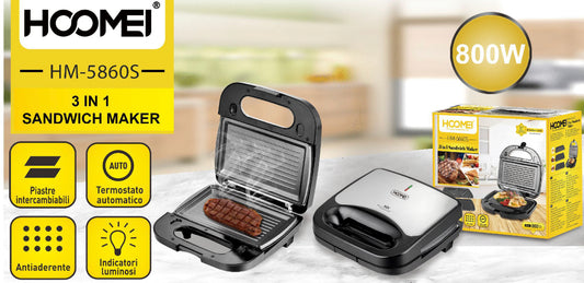 HOOMEI piastra x toast 3in1 HM-5860S