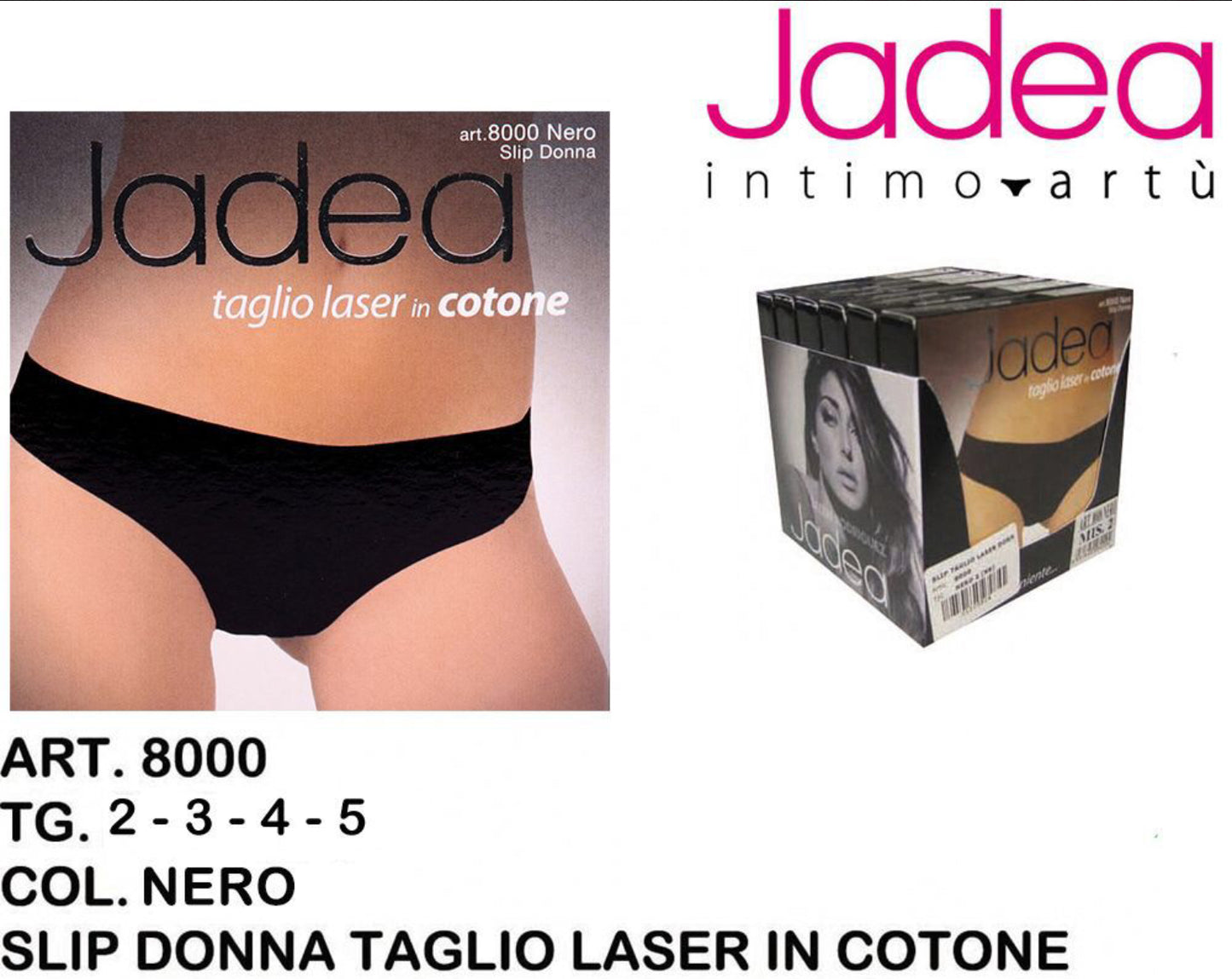 JADEA slip taglio laser cotone nero art.8000