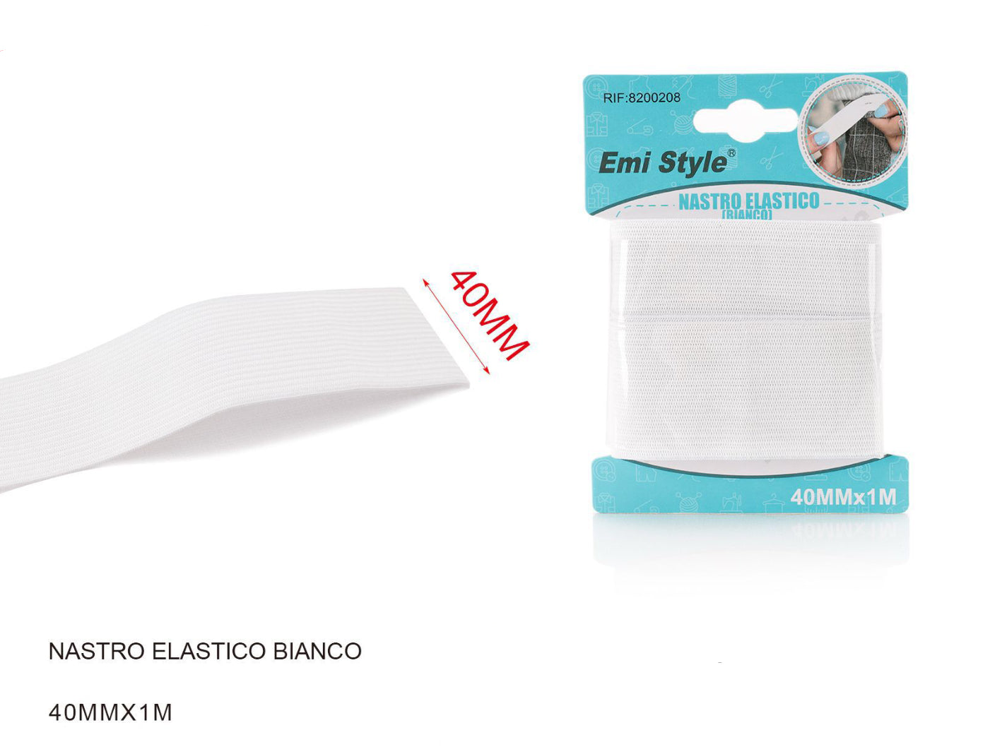 NASTRO elastico  Bianco 40mmx1m