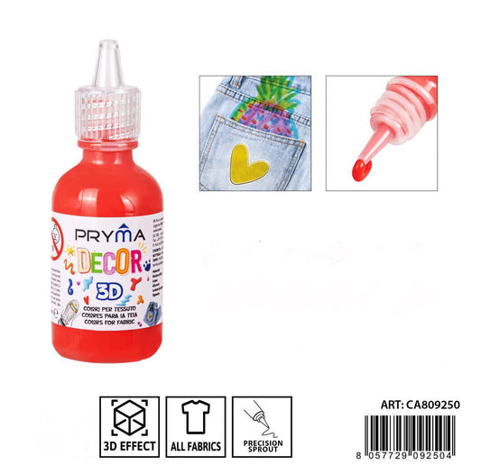 PRYMA colore tessuto 3D paintex 30ml rosso