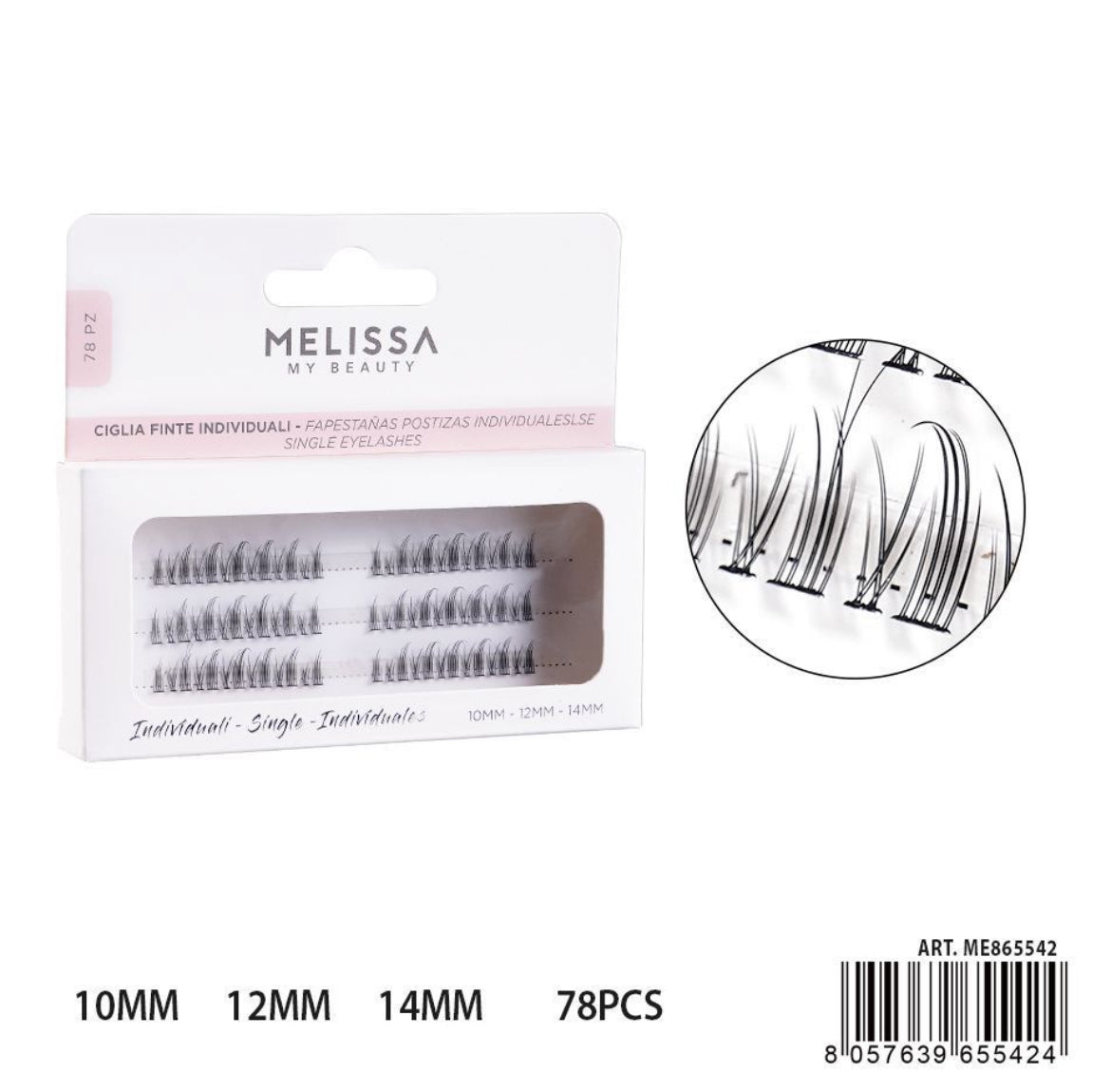 MELISSA CIGLIA FINTE INDIVID. 10-12-14MM 78PZ D016