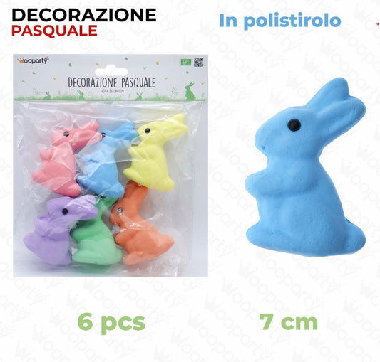 PASQUA decorazione coniglio 7cm 6pz