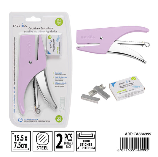 PRYMA cucitrice metallica+100punti passo 64 pastel