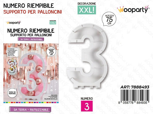 NUMERO riempibile  3 75cm