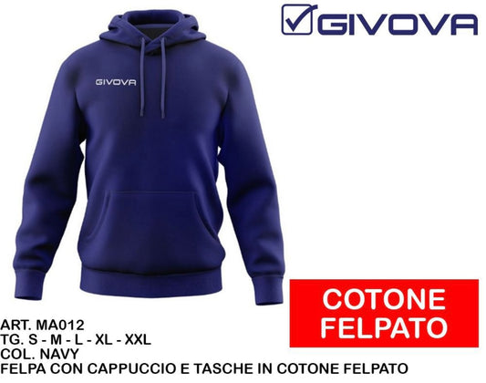GIVOVA felpa con cappuccio ART.MA012 blu