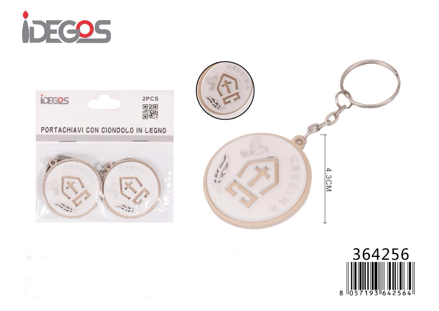 PORTACHIAVI cresima  4,3cm 2pz