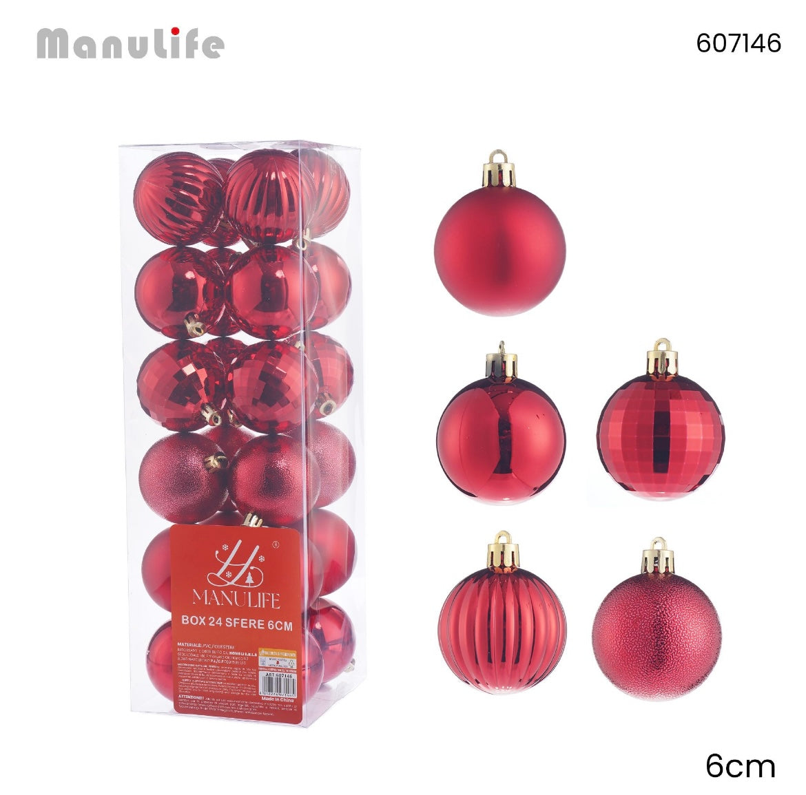 NATALIZIA palline di natale 24pz 6cm