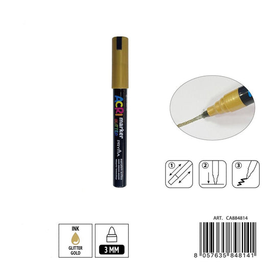 PRYMA marcatore acrilico 3mm N.148 oro  glitter