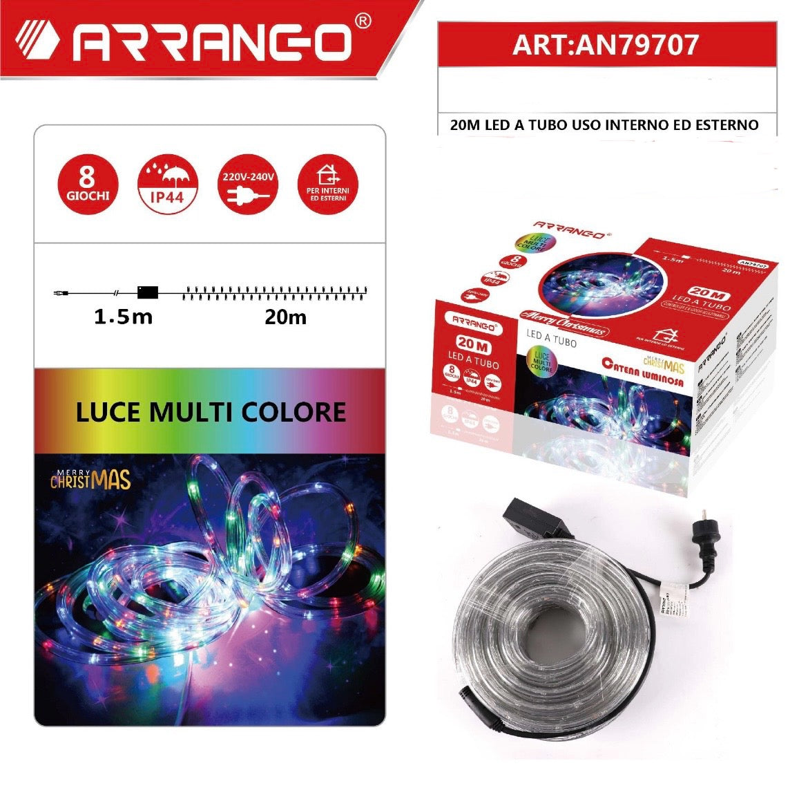 ARRANGO 20M LED a tubo uso interno e esterno