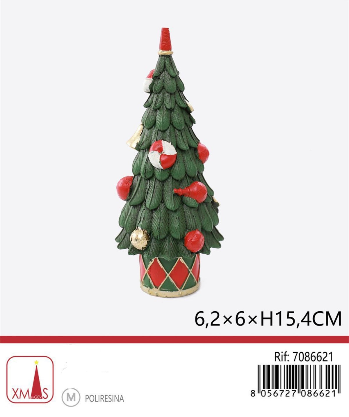 NATALE albero 6,2x6x15.4cm