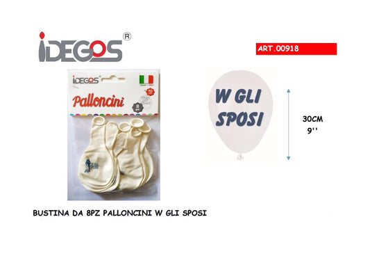 PALLONCINI viva gli sposi 8pz