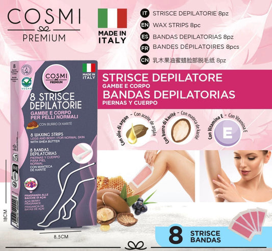 COSMI strisce depilatorie gambe e corpo 8pz