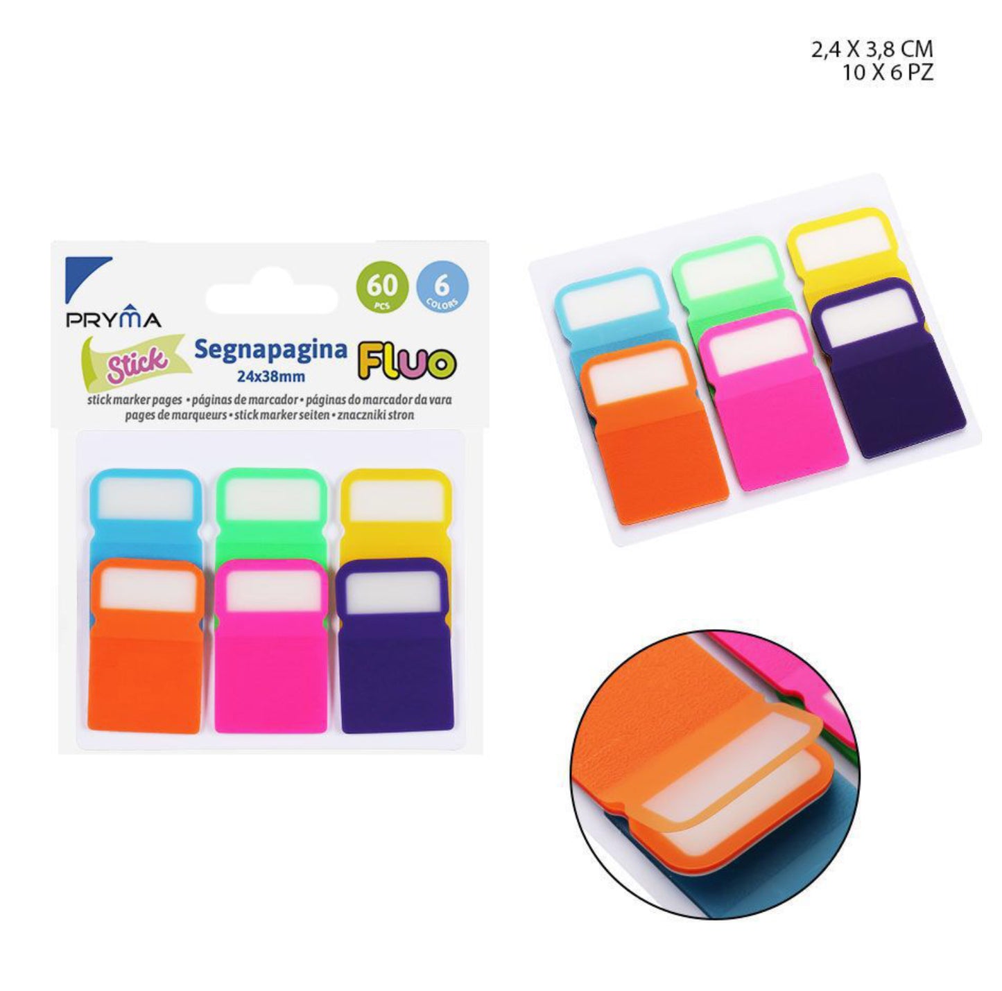 Pryma stick segnapagina 24x38mm 60ff 6pz