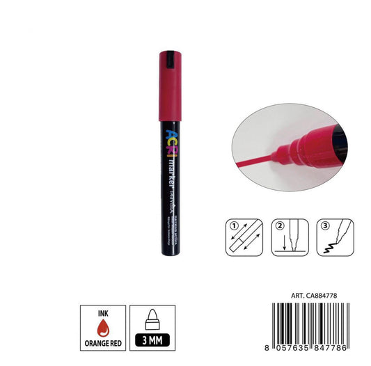 PRYMA marcatore acrilico 3mm N.129 R.arancio