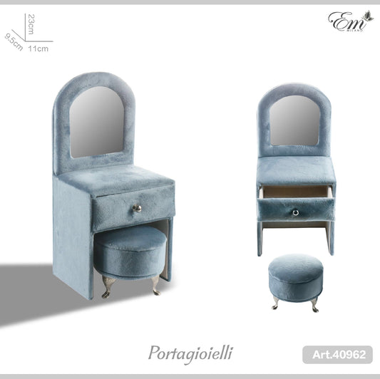 Portagioielli mini tavolino per trucchi blu art.40962