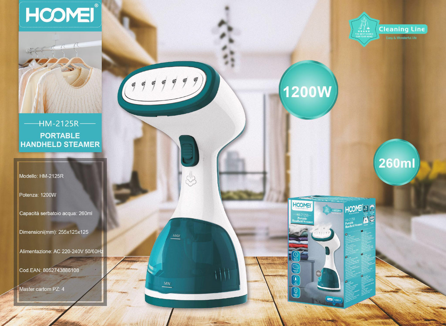 HOOMEI Ferro da stiro a vapore mod.HM-2125R