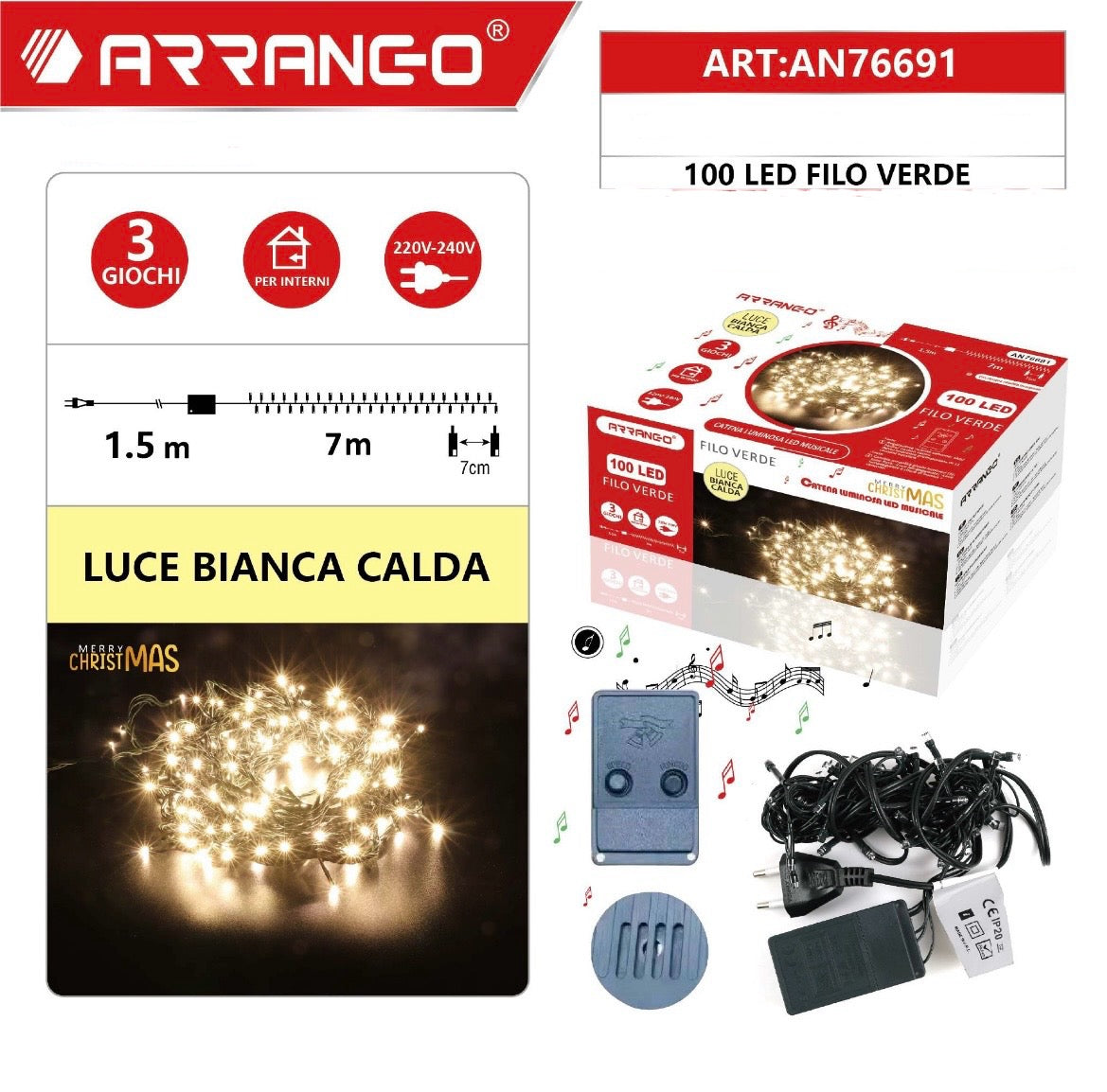 ARRANGO 100LED filo verde