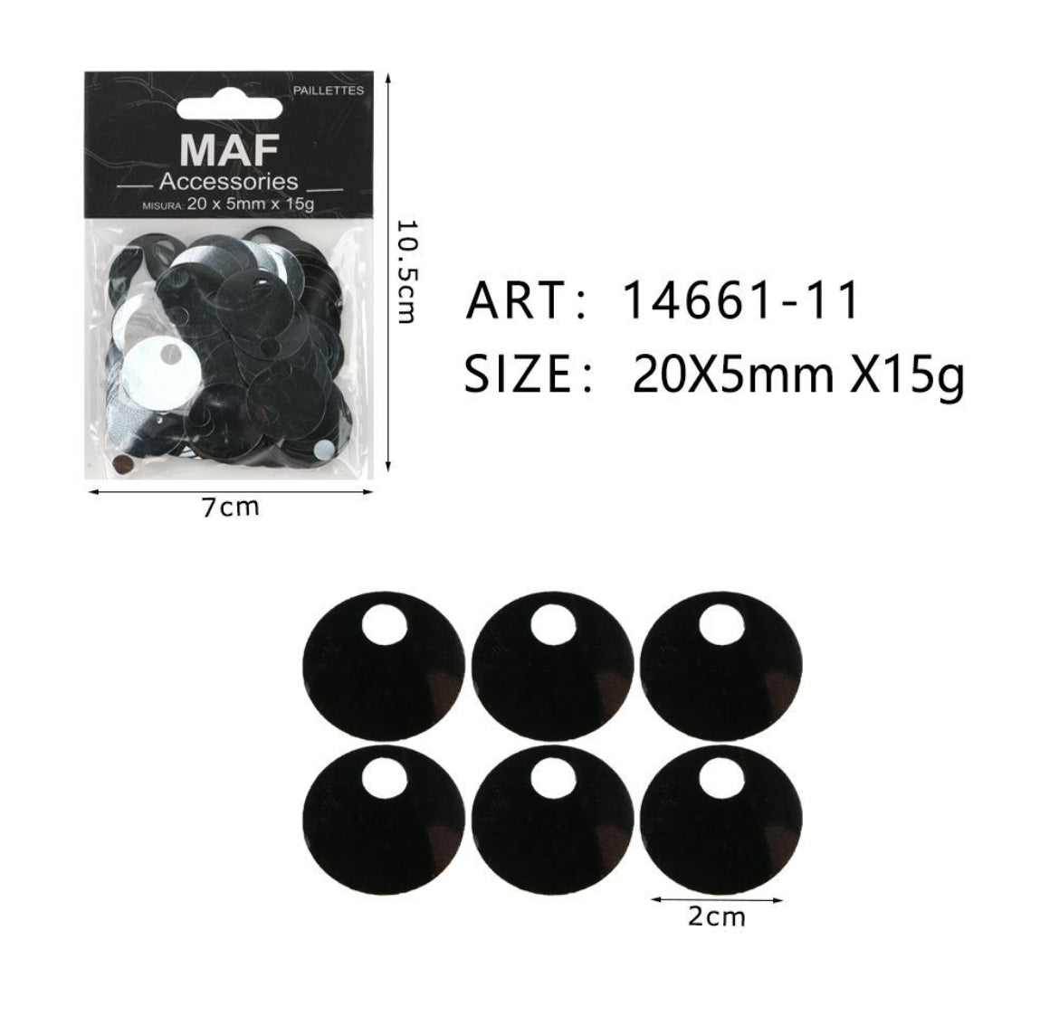 PAIETTE 20x5mm 15g ART.14661