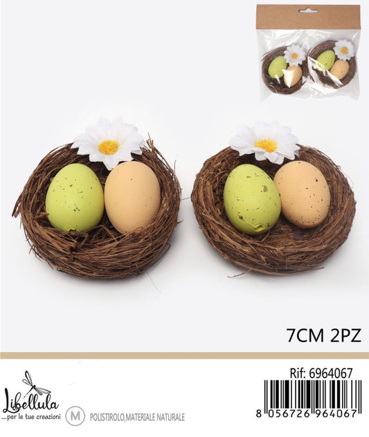 NIDO uova decorativo 7cm 2pz