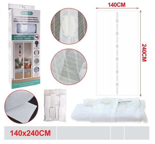 EMI ZANZARIERA PER PORTA E FINESTRA 140*240CM