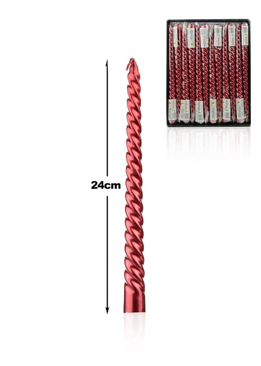 candela torciglione rosso 24cm