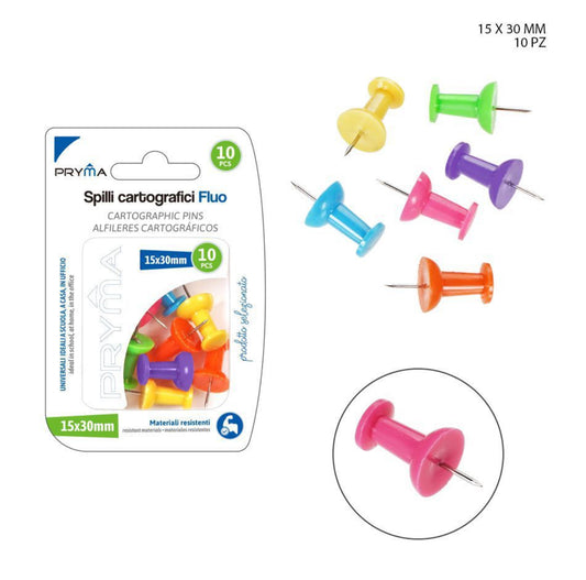 PRYMA spilli cartografici fluo 15x30mm 10pz