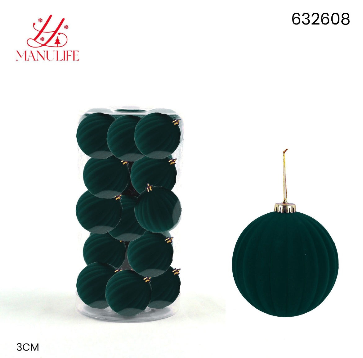 NATALIZIA palline di Natale 20pz 3cm verde