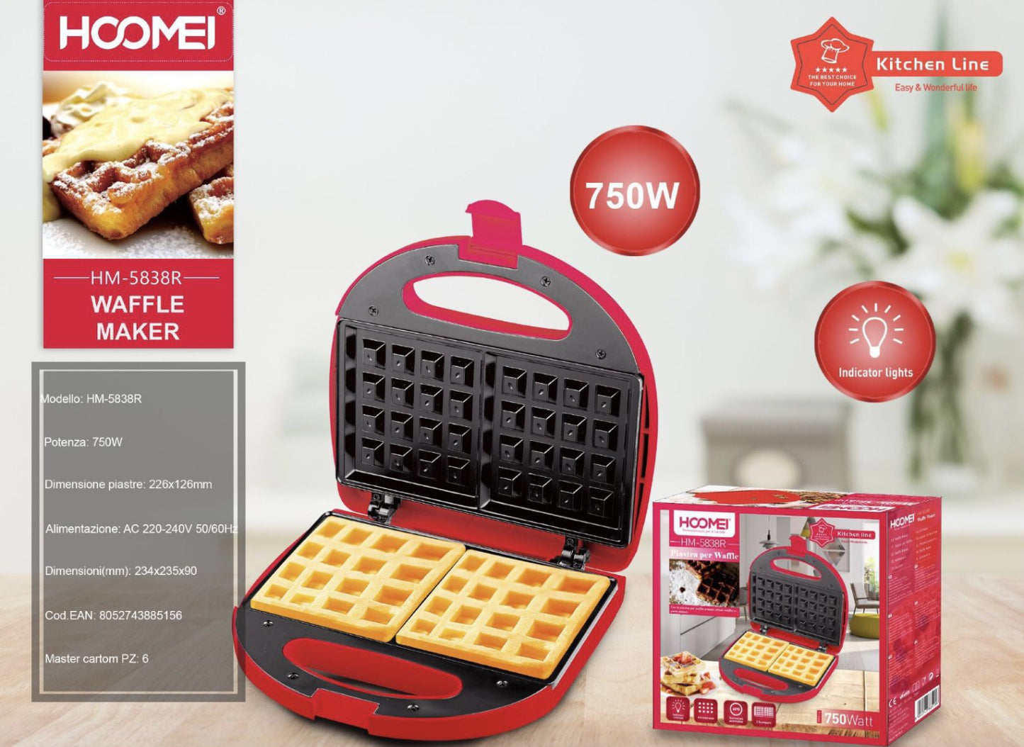 HOOMEI waffle maker HM-5838R