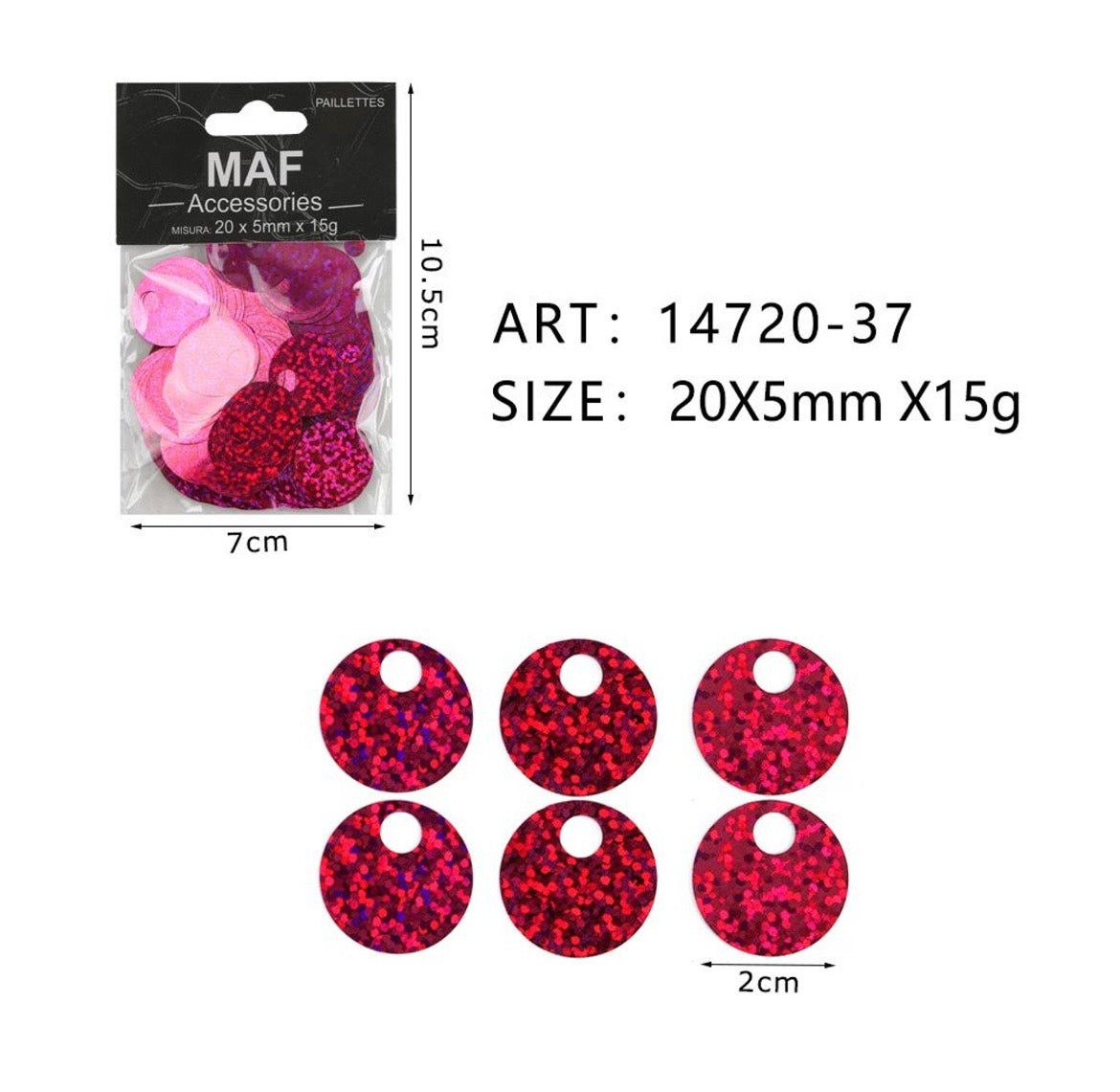 PAIETTE 20x5mm 15g ART.14720