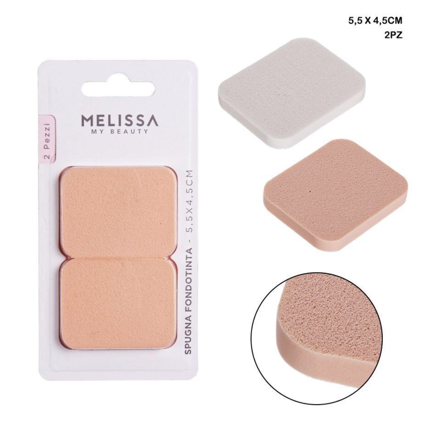 MELISSA spugna per trucco 5,5x4,5x0,5cm
