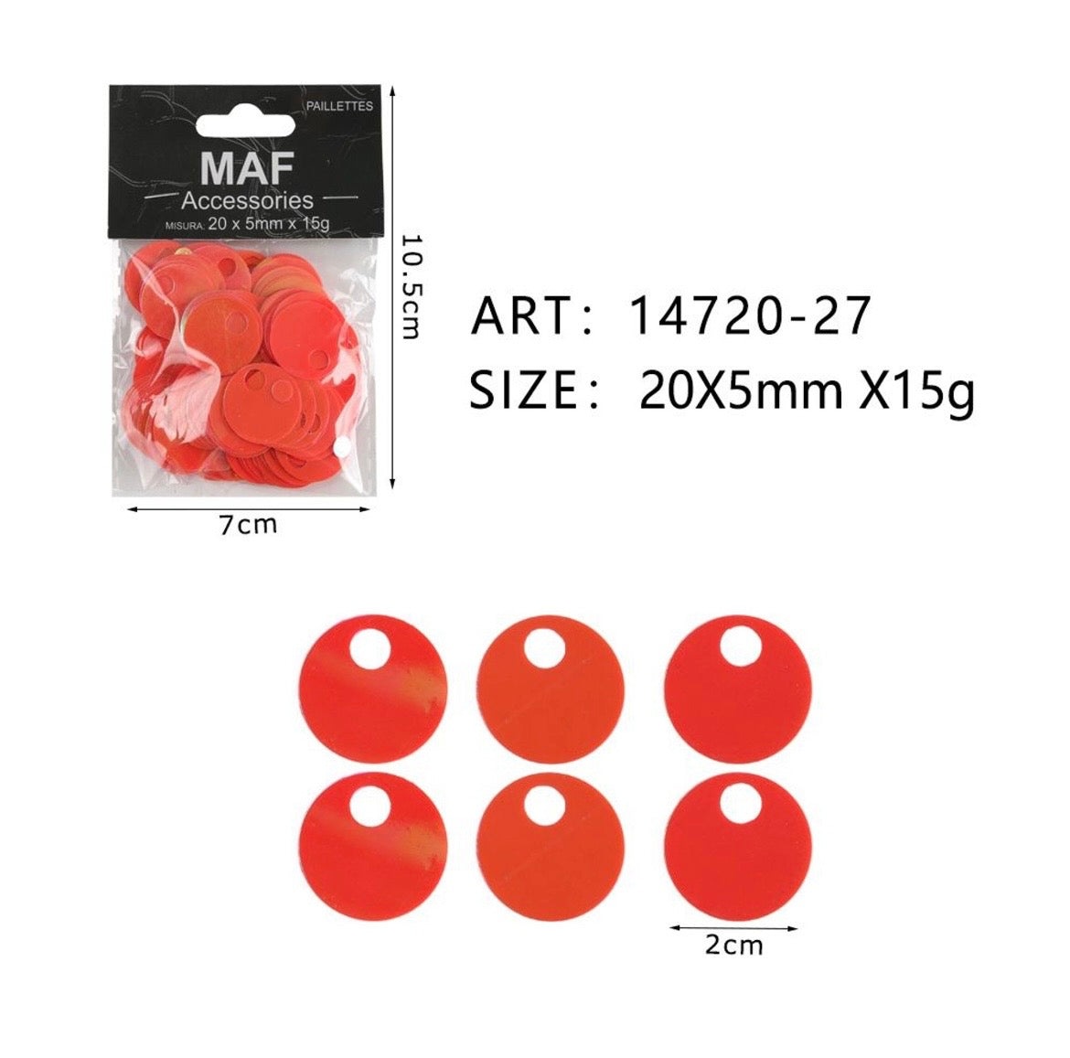 PAIETTE 20x5mm 15g ART.14720