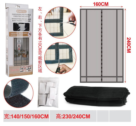 EMI ZANZARIERA PER PORTA E FINESTRA TAGLIABILE 160*240CM