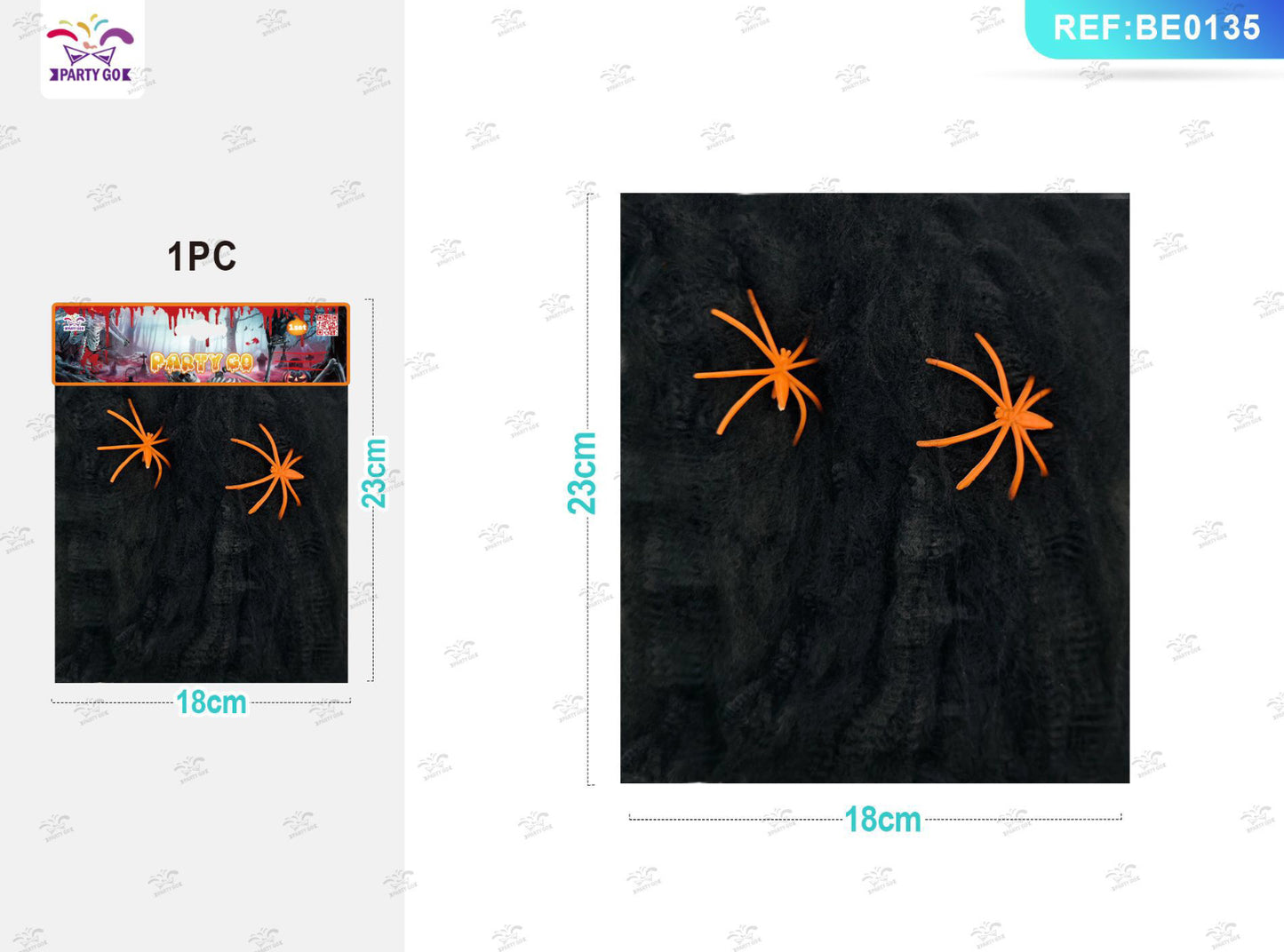 HALLOWEEN tela nera di cotone 20g 2ragni