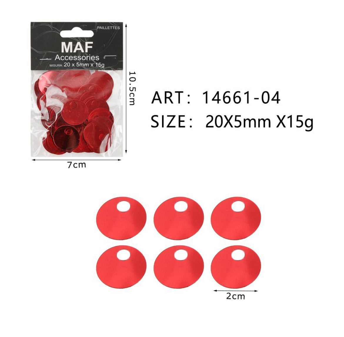 PAIETTE 20x5mm 15g ART.14661